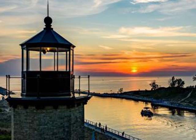 Muskegon Pier at Sunset